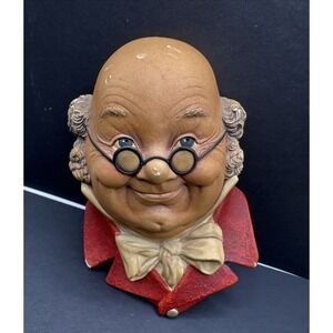 Bossons "Mr.‎ Pickwick" Chalkware Head 1964 Charles Dickens' Character England